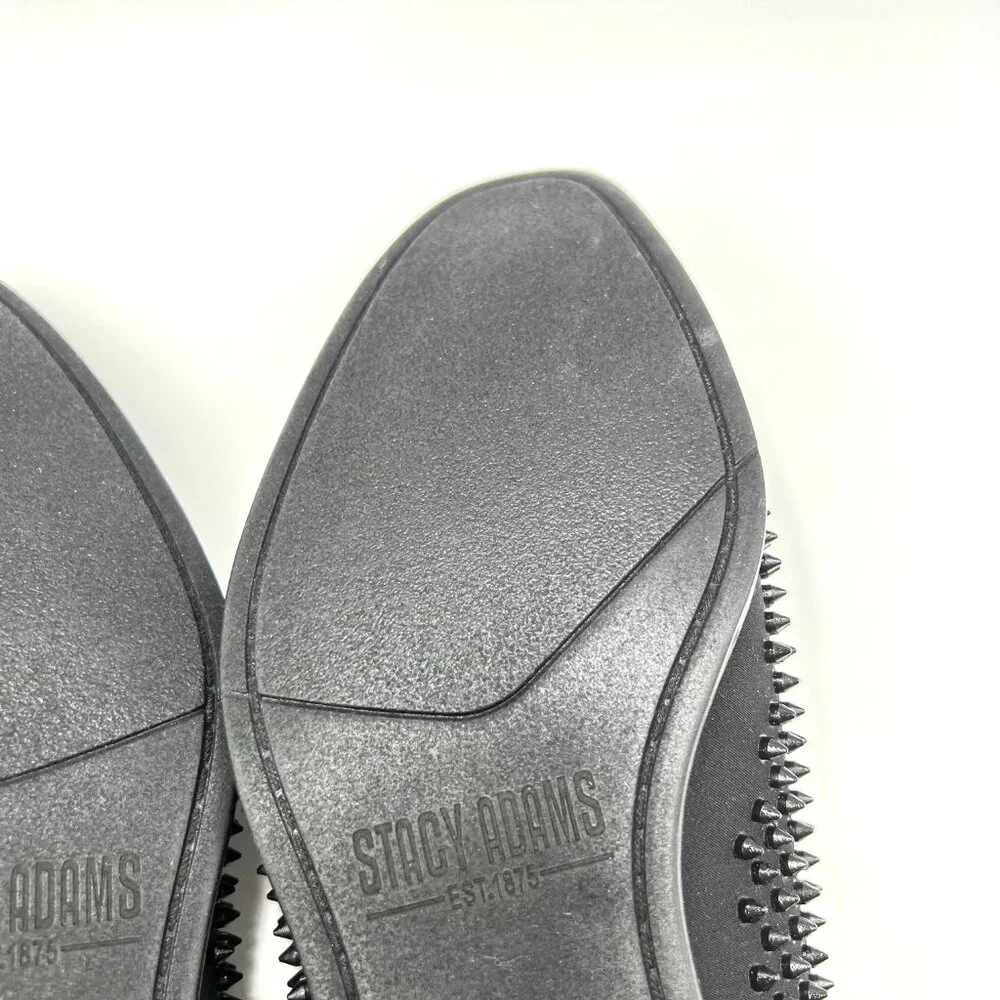 Stacy Adams Mens Size‎ 7.5 7.5M Sabre Black Spiked Studded Slip On Loafers Shoes